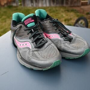 Saucony Ride ISO (Women’s) 9.5 Grey Teal Pink Running shoes
